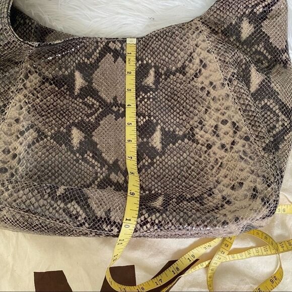 Michael Michael Kors Fulton embossed python leather large hobo shoulder bag - Picture 9 of 12